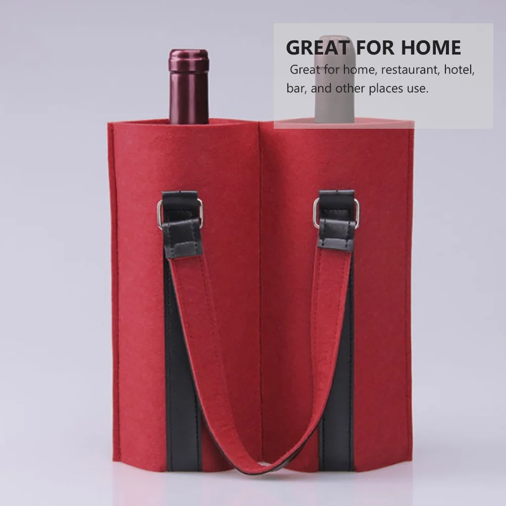 

1Pcs Wine Handbag Felt Material Heavy-Duty Bottle Pouch Protects Wine Safety Easy Carry Handle Multi-Use for Home Bar Restaurant