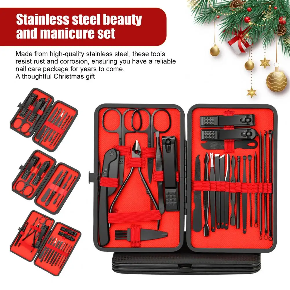 Z etui podróżnym ze sztucznej skóry Zestaw do pielęgnacji paznokci ze stali nierdzewnej Profesjonalny zestaw do manicure świątecznego ze stali nierdzewnej Paznokieć dla kobiet