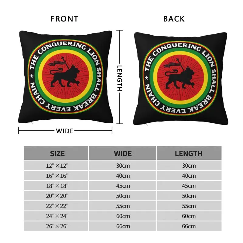 Rastafari Rasta Lion Of Judah Throw Pillow Case Home Decorative Jamaica Flag Cushions Cover For Sofa Square Polyester Pillowcase