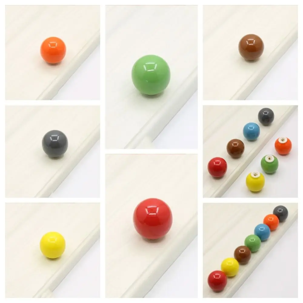 Fashion Single Hole Colorful Ceramic Knob Pull Handles Candy Color Door Knob Round Bottle Cap Cabinet Knob Dresser