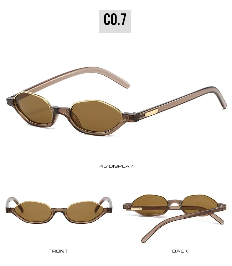 Halbrahmen Designer Kleine Sonnenbrille Damen Cat Eye Neue Mode Sonnenschutz UV400 Sonnenbrille Marke – Detail 13