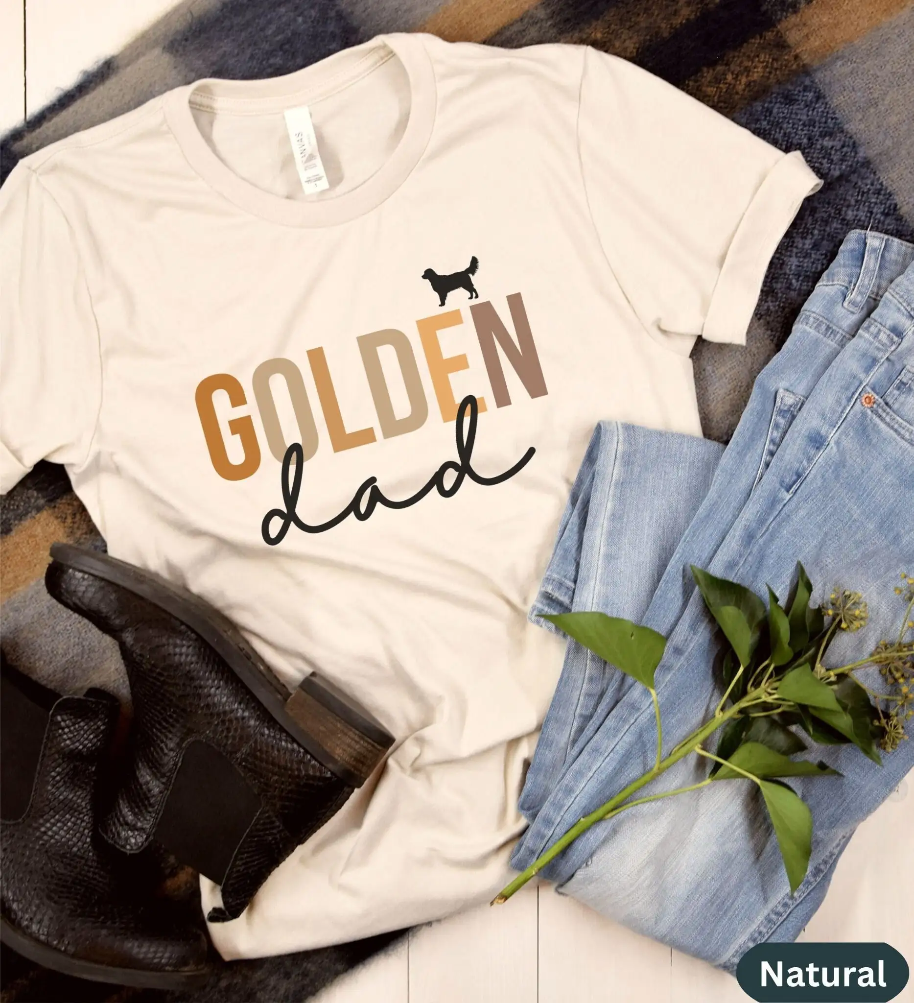 Golden Retriever Gift T Shirt Dog Dad For S Lover New Puppy Father'S Day Husband Him