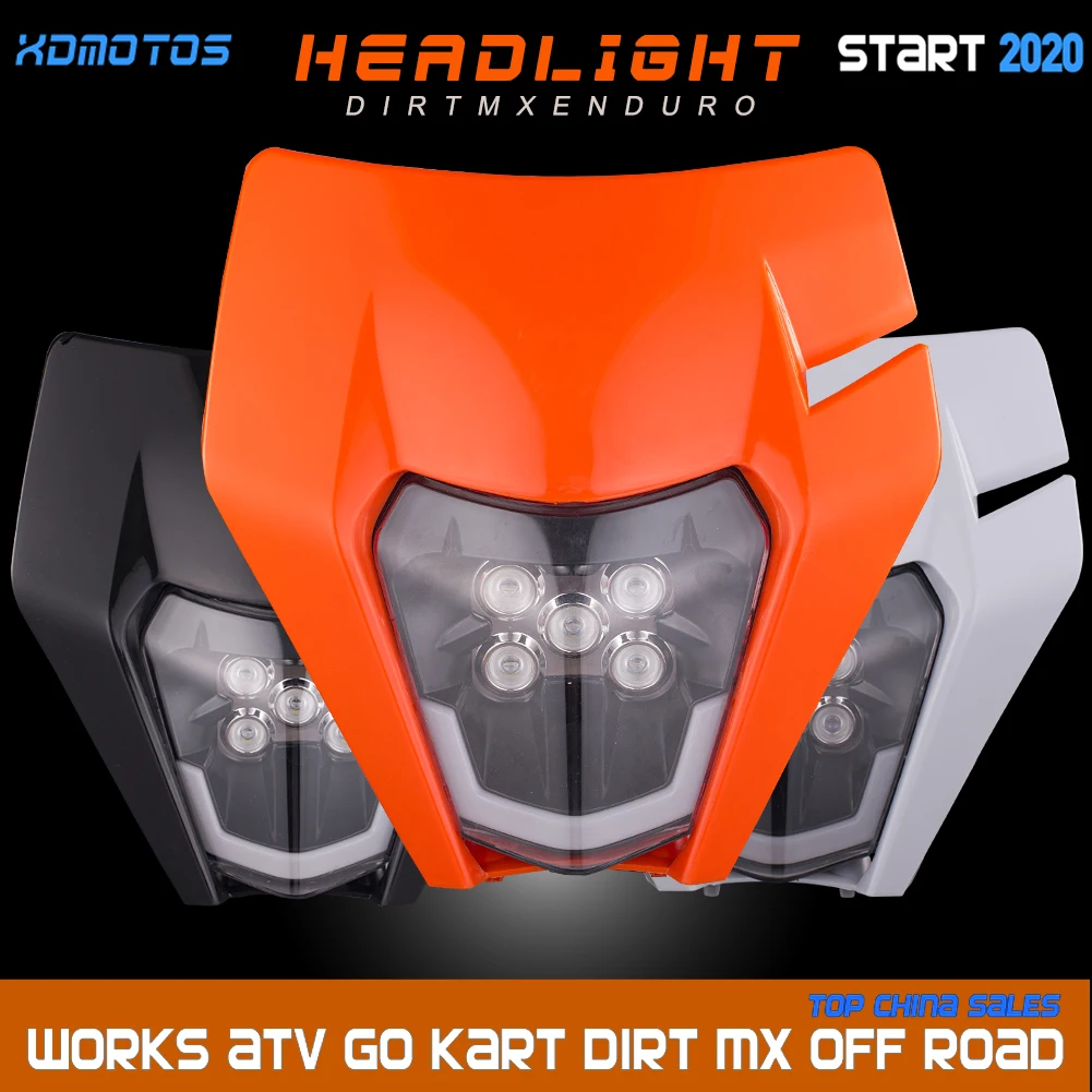 

Universal 12V LED Headlight Head Light Headlamp For KTM EXC XCF XCW SX F TPI SIX DAYS SMR 125 150 250 300 350 450 500 Dirt Bike