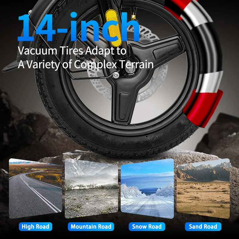 HEZZO T5 格安電動自転車 48V 350W 折りたたみ式電動自転車 10.4Ah 長距離走行 ディスクブレーキ 14インチ スマホホルダー付き EU・US倉庫発送