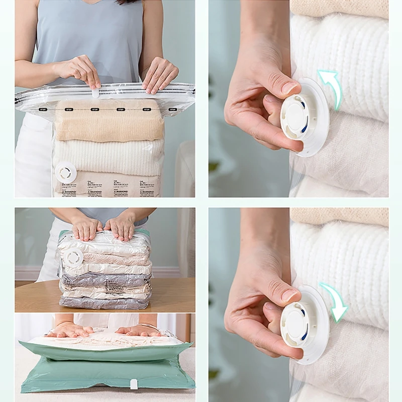 ถุงสูญญากาศสำหรับเสื้อผ้า-สกัดปิดผนึกการบีบอัด Space Saver การบีบอัดสำหรับผ้าห่มบ้าน Organizador M L