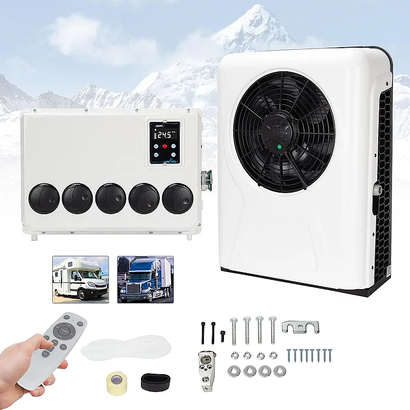 New 12V 24v Mobile AC Split R-134A Refrigerant Truck RV Parking Air Conditioner with Fan Compressor for Car Air Conditioning