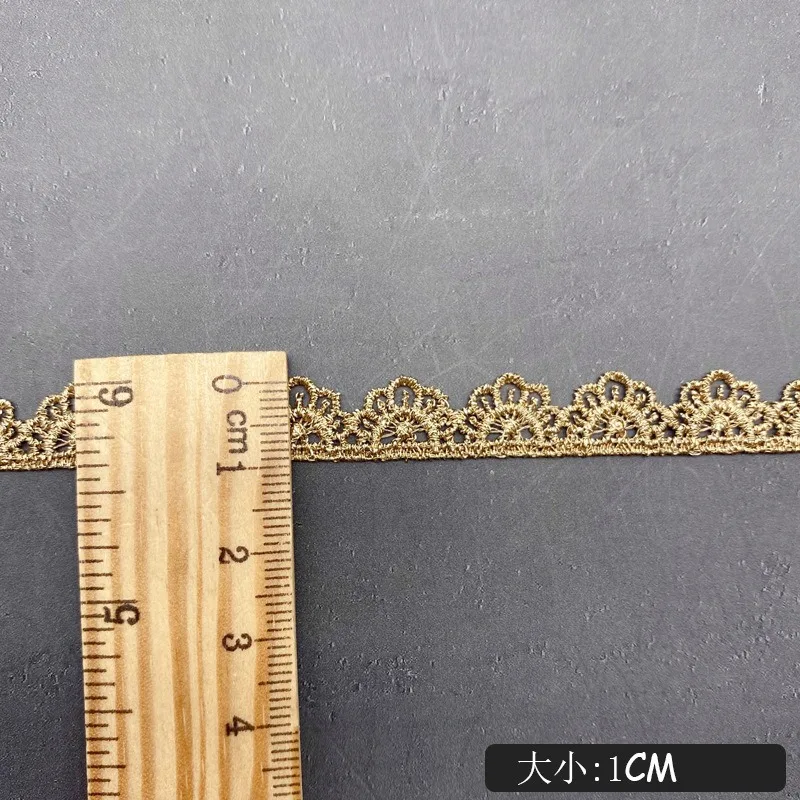 

20 Yards Golden lace accessories lace width 1cm Lolita skirt DIY children's clothing water-soluble computer embroidery wholesale