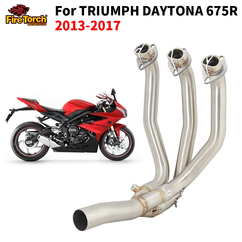 Slip For TRIUMPH DAYTONA 675 675 R 2013 - 2017 Motorcycle Exhaust System Espace Moto Front Link Pipe Connect Original Muffler