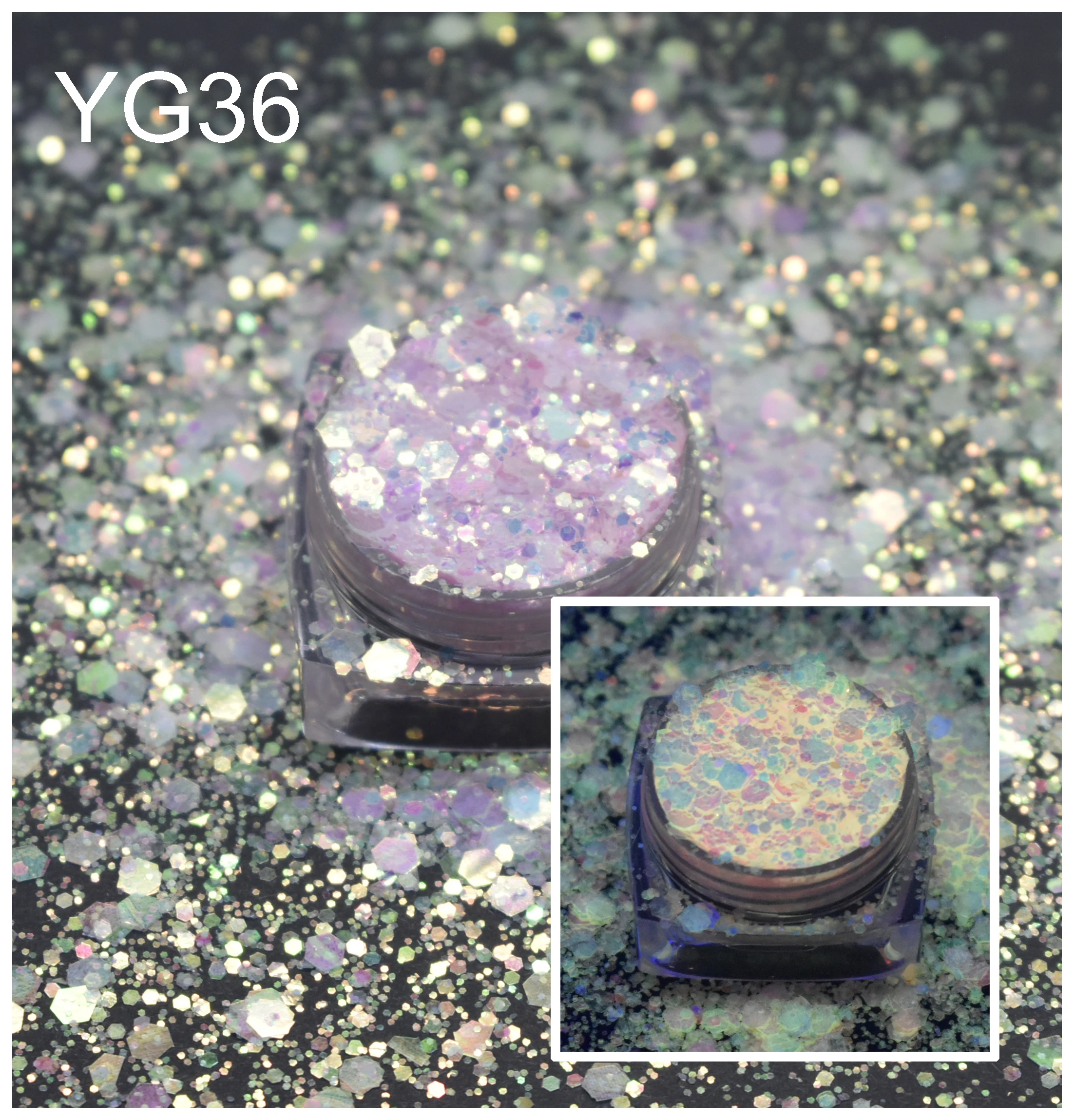 10g/Bag Glow in the dark Chunky Mixes Glitter Sparkly  For Nail Polish Body Face Hair Makeup Manicure Decoration Accessories