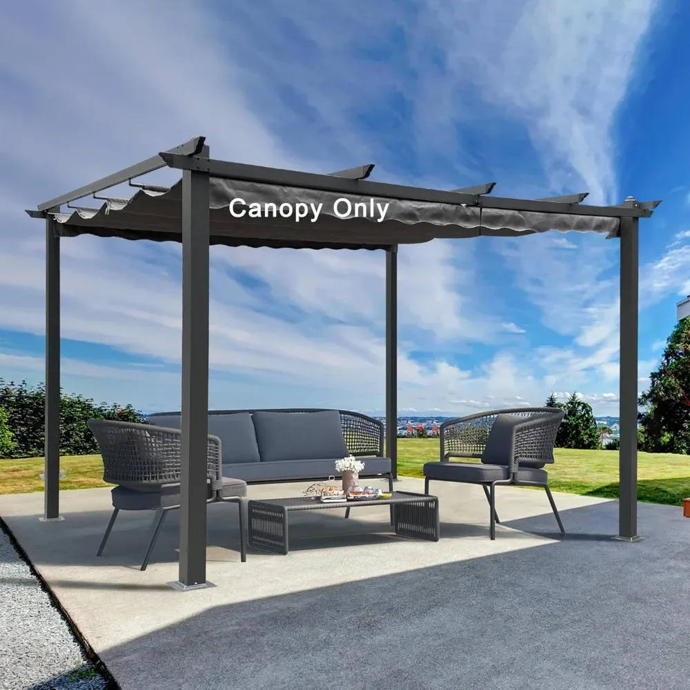 Retractable Pergola Canopy Waterproof, Pergola Replacement Canopy for 10x13 FT Pergola, Durable and Sun-Protection Pergola Shade