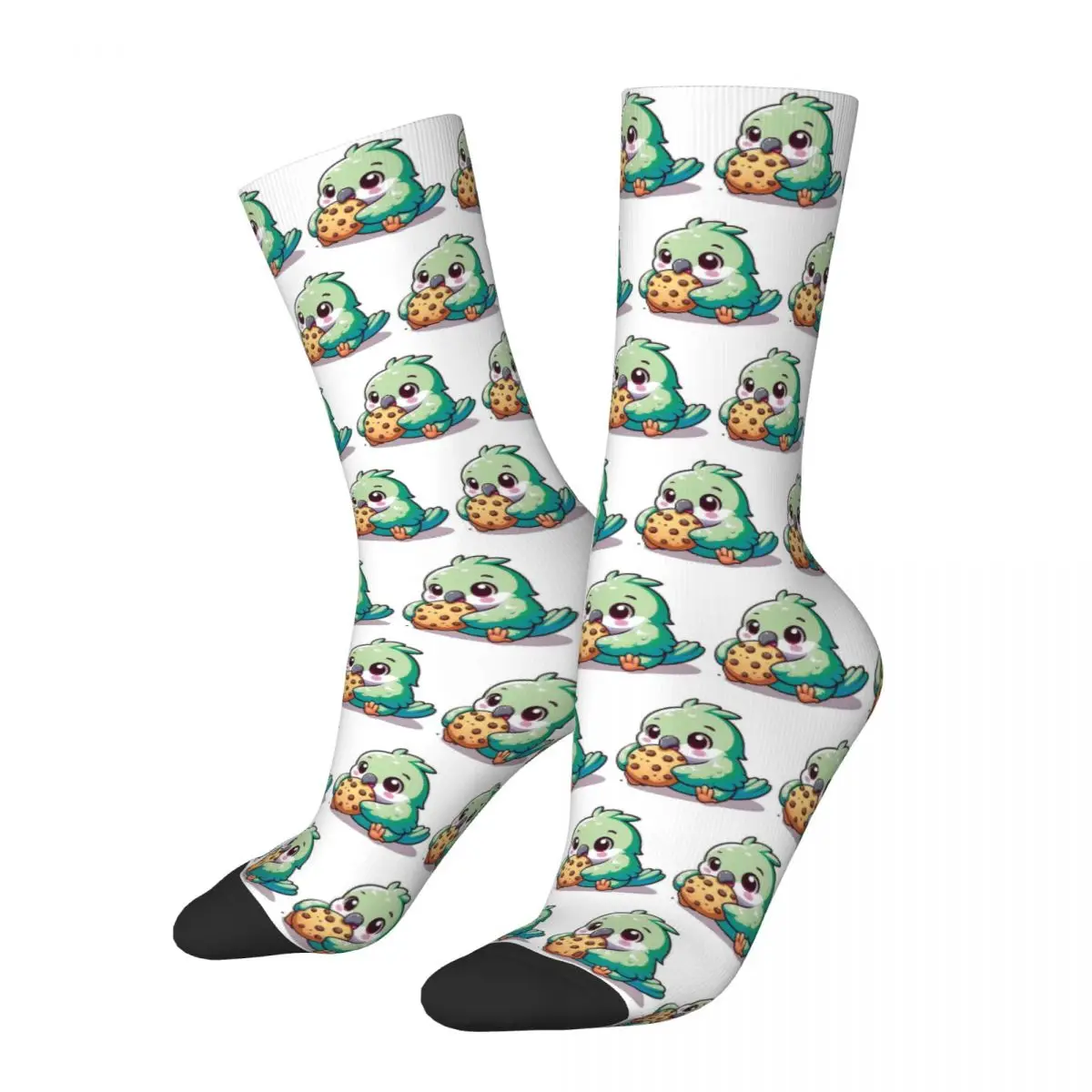 A Little Parrot Who Loves To Eat Cookies Unisex Winter Socks Windproof Happy Socks Street Style Crazy Sock