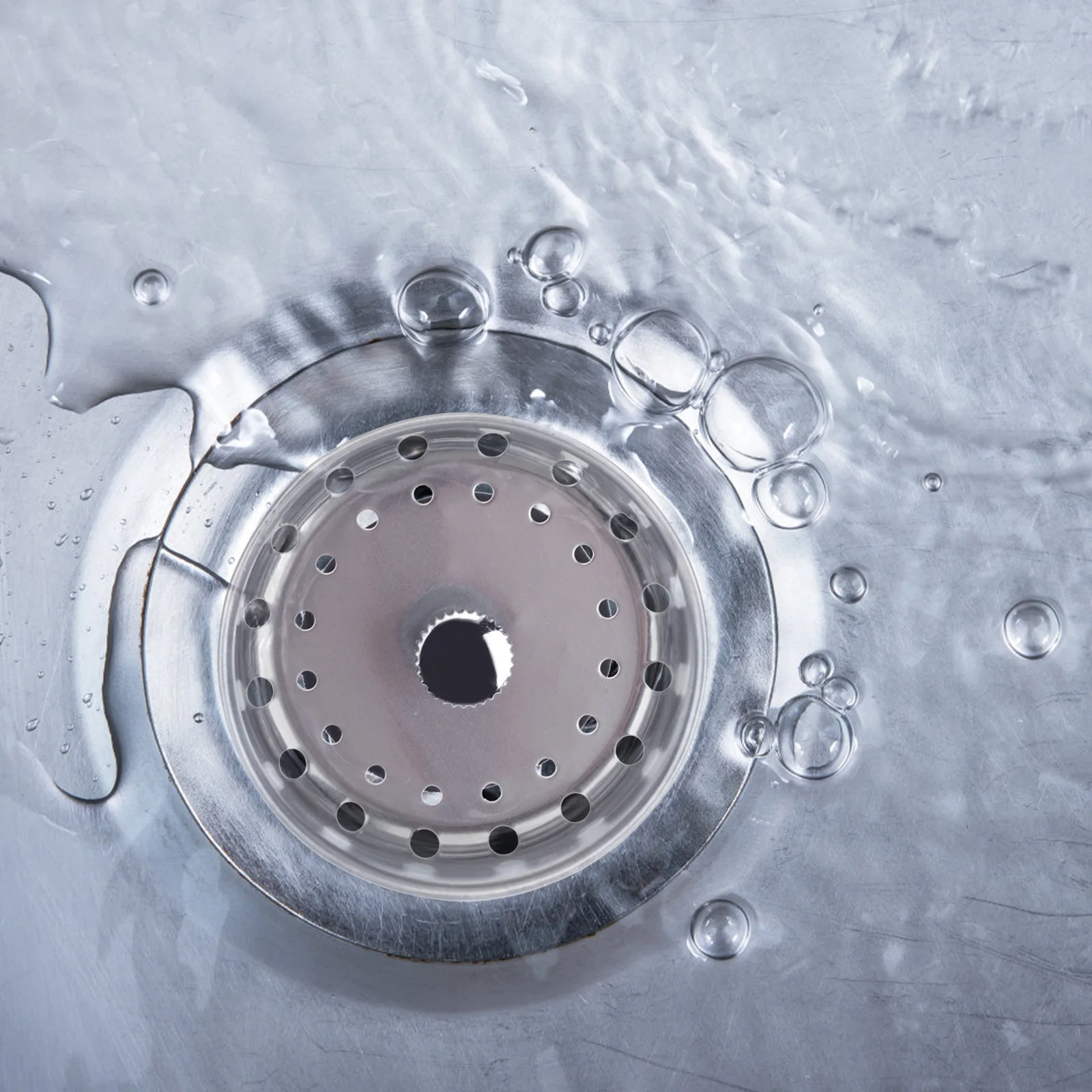 

2Pcs Kitchen Sinkhole Covers Stainless-Steel Material Rustproof Quick Install Home Sink Accessories Small Space Saving