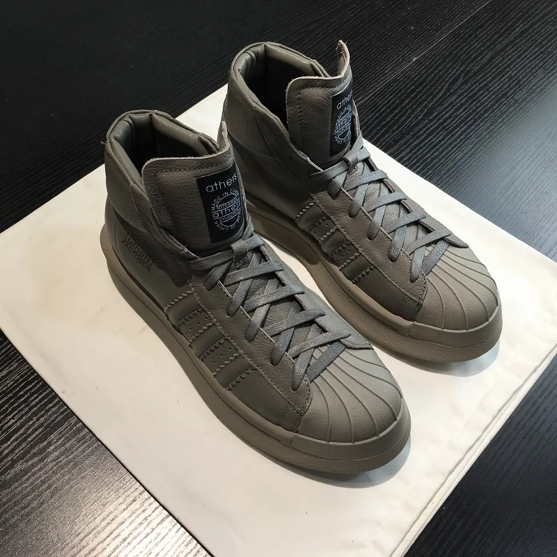 

Warm Fce Lined ell Toe Thi Bot Board oes Genuine Leather High Top Men's oes Couple Cotton oes Olive een