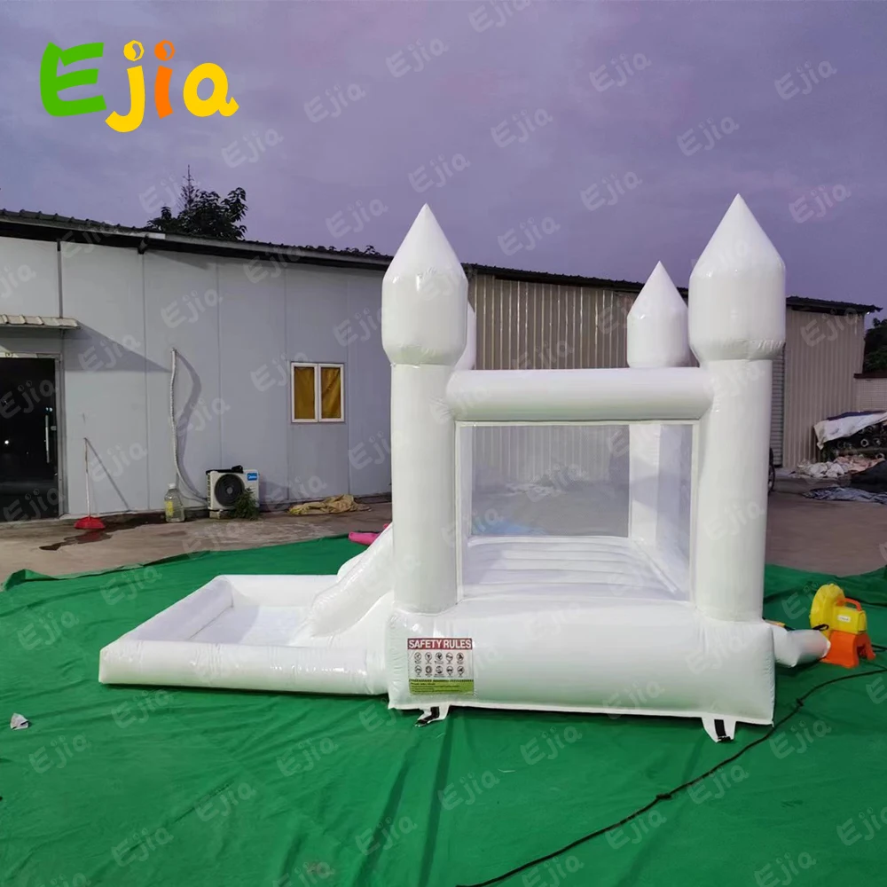 Stok USA 13*8 kaki Kastil pantul anak-anak PVC rumah Bouncer tiup kolam bola besar dan ruang lompat 3 dalam 1 rumah Bouncer untuk anak-anak