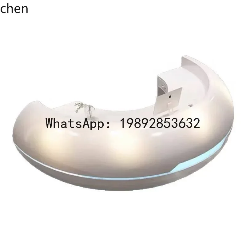 

O15- Fiberglass Painted Front Desk Reception Desk Cashier Desk Company Reception Counter Beauty Bar Counter
