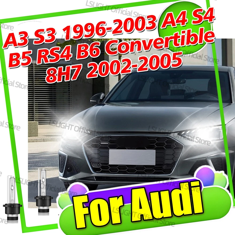

2x HID Xenon D2 D2S 35W Head Lamp Bulbs 6000K 8000K 10000K For Audi A3 S3 1996-2003 A4 S4 B5 RS4 B6 Convertible 8H7 2002-2005