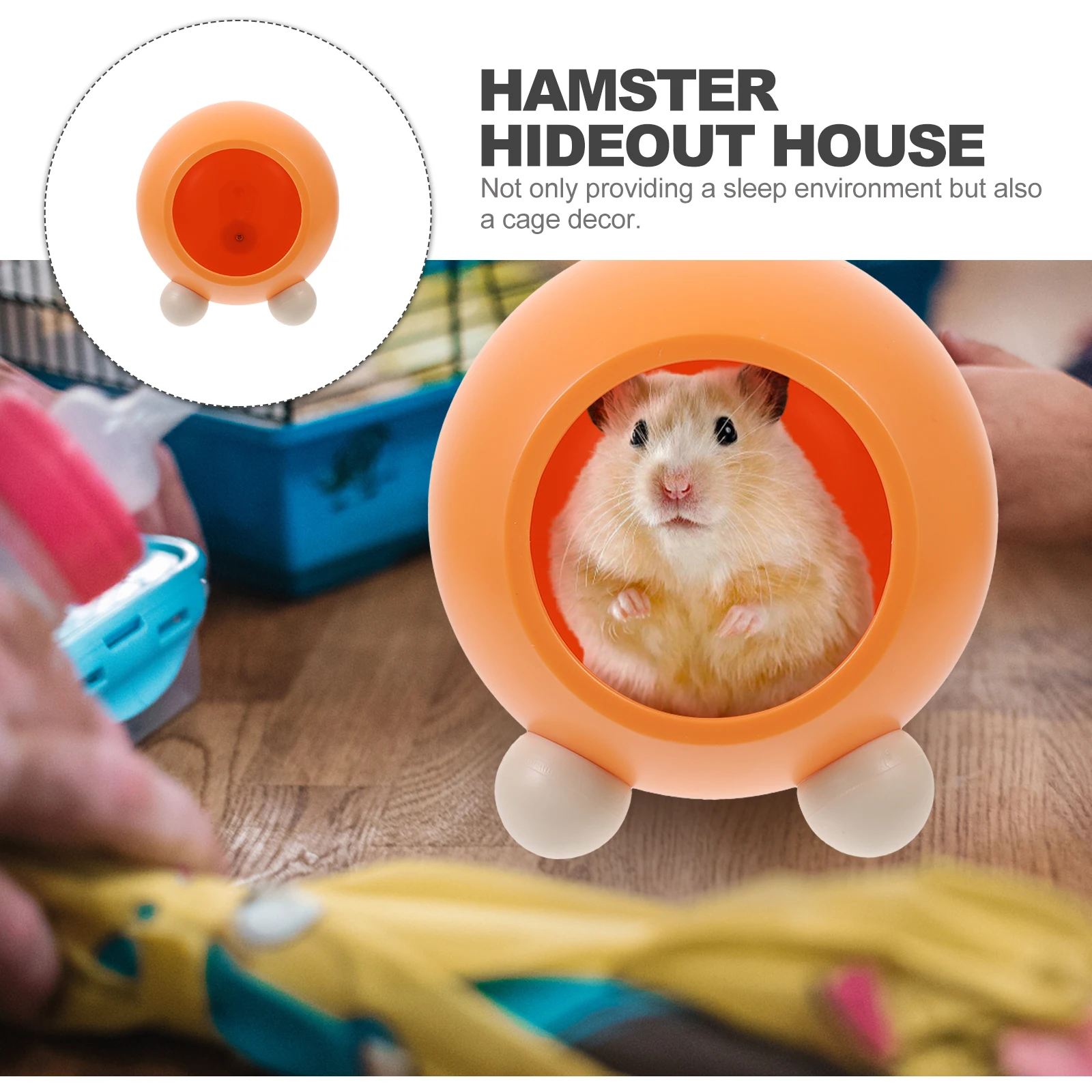 

Hamster House Hideout ange Space Capsule Safe Wear Resistant Smooth Semi Closed Rat House Small Pet Sleep Cage Decor Easy Pickup