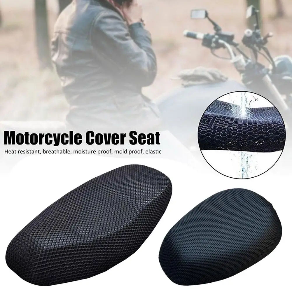 Motorcycle 3D Mesh Fabric Anti-skid Pad Scooter Seat Cover Electric Cushion Bike Seat Breathable Cover Summer Covers New image 4
