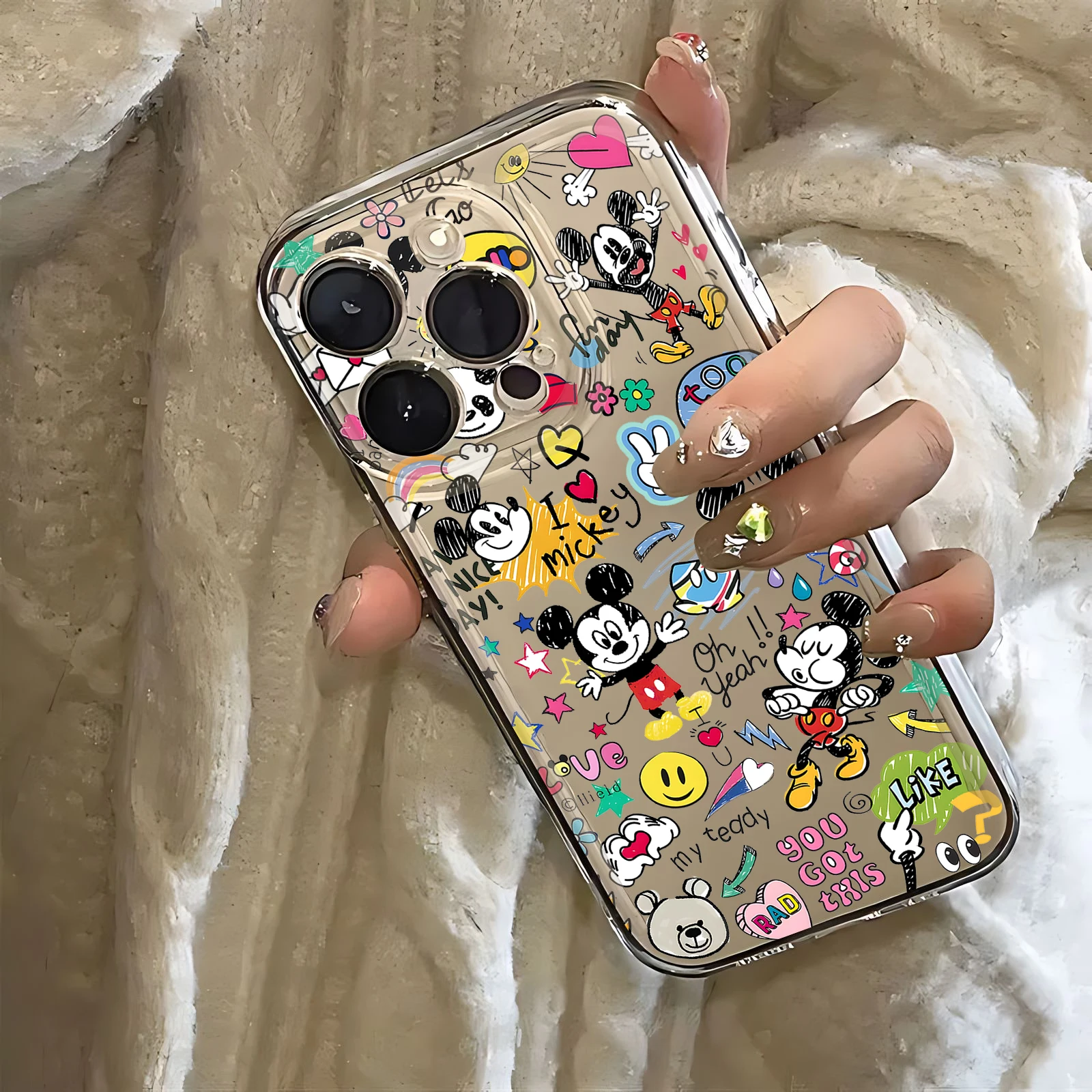 Etui na telefon Funny Ins Cute Mickeys Mouse do iPhone\'a 16 15 14 13 12 11 Mini Pro Max X XR XSMax 7 8 Plus SE20 Transparent Cover