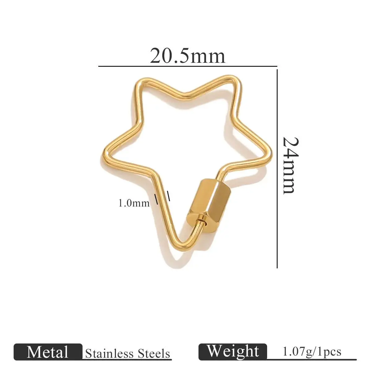 5pcs Stainless Steel Heart Star Screw Lock Clasps Oval Square Connector Buckles for Necklace Keychain DIY Jewelry Making