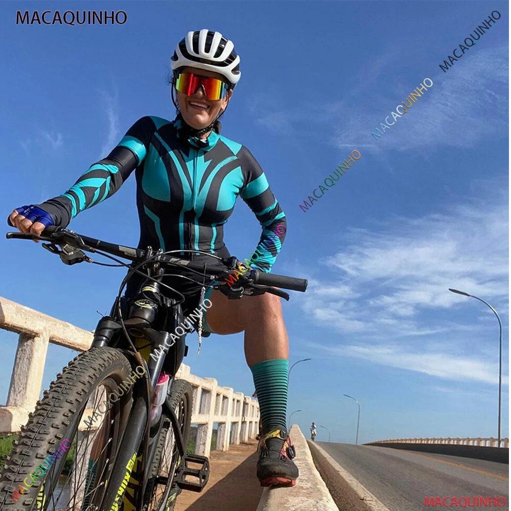 Women's Long Cycling Jumpsuit Kafitt Macaquinho De Ciclismo Bike Store Promotion Fitness Set