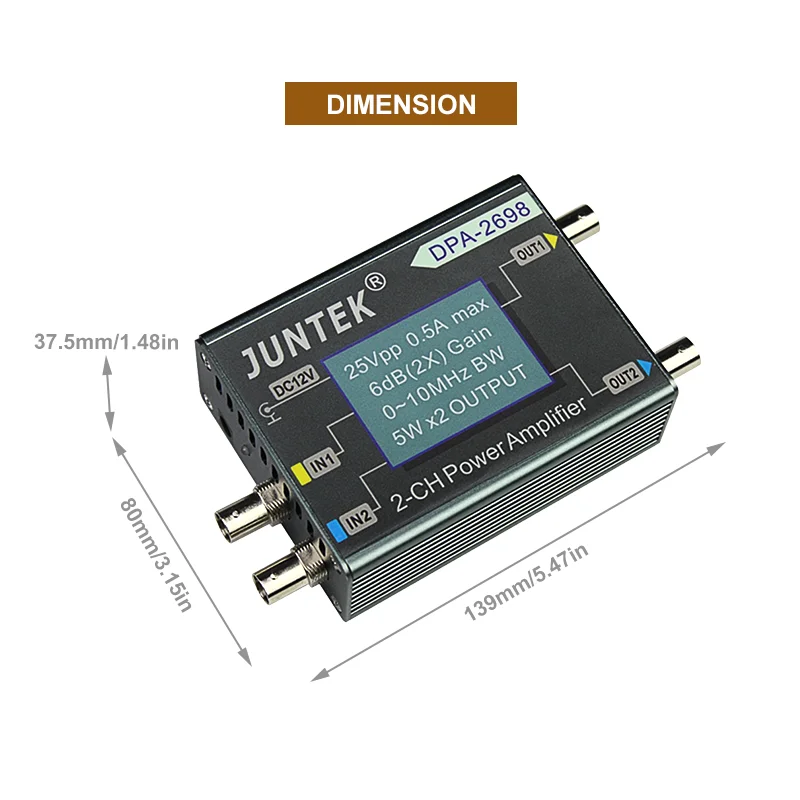 DPA-2698 DPA-1698 Dual Channel 0-10MHz Dual Signal Power Amplifier for DDS Functional Signal Generator DC Power DPA2698 DPA1698