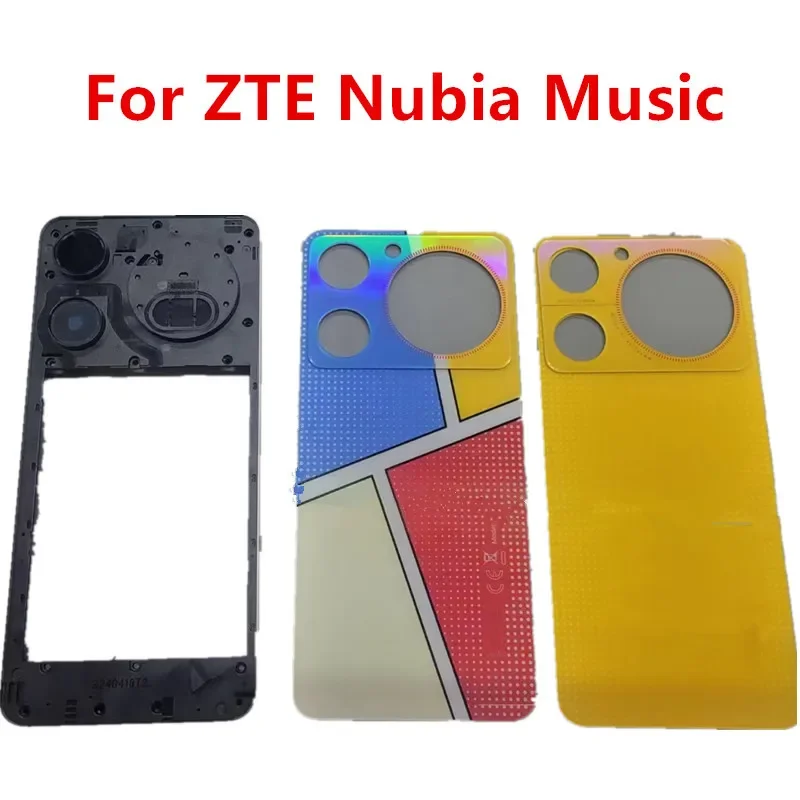 Zte Nubiaのリアハウジング,音楽バッテリー,リアカバー,センターフレーム,電話の修理