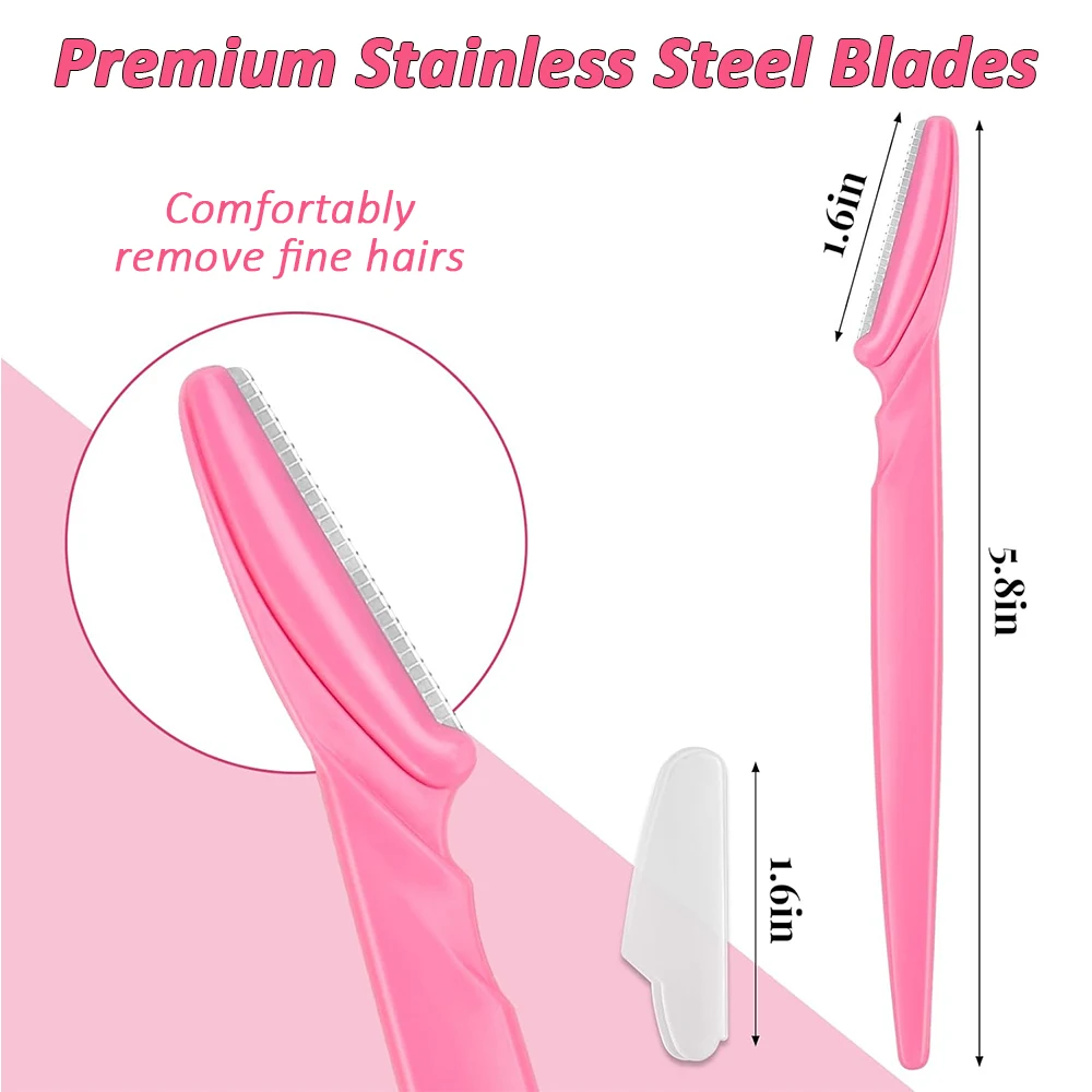 Eyebrow Razor Facial Hair Remover Stainless Steel Blade Safety Cover Portable Makeup Tool Eyebrow Trimmer for Women Beauty Razor