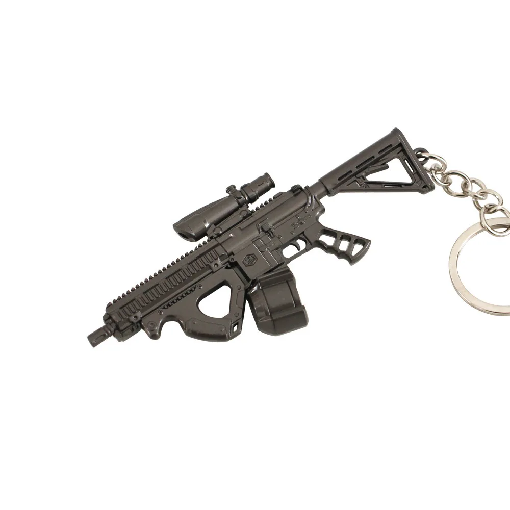 Portachiavi 9 cm/3,54 pollici Ciondolo Mini FH416 Pistola d'assalto Periferiche di gioco Accessori Arma Puntelli in metallo Regalo fidanzato Decorativo