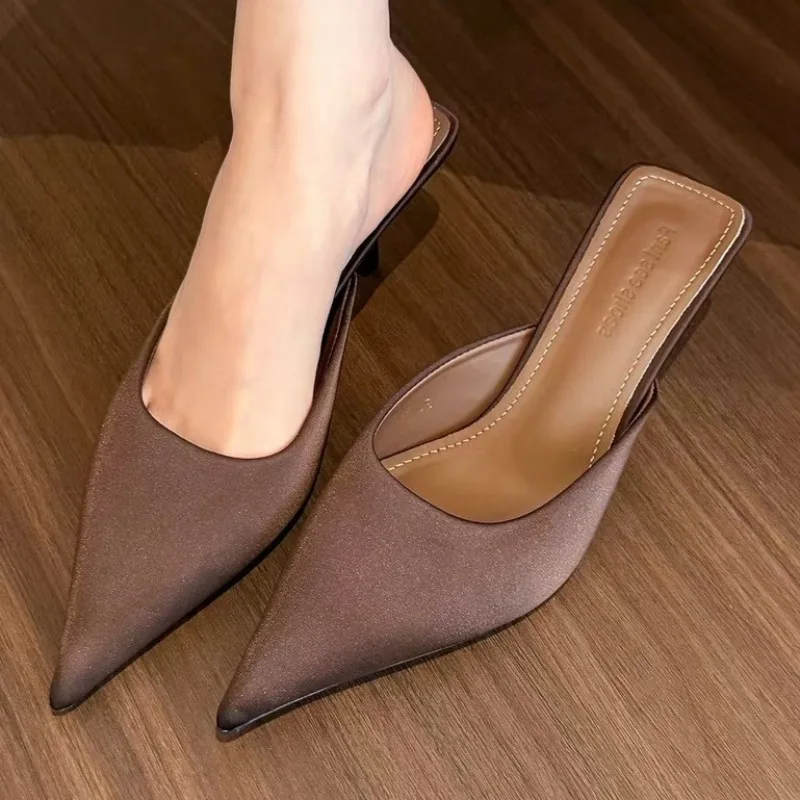 شباشب نسائية ربيعية جديدة مثيرة موديل 2025 بمقدمة مدببة ومصممة للمشي في الهواء الطلق شباشب مريحة بفم ضحل مقاس كبير #6