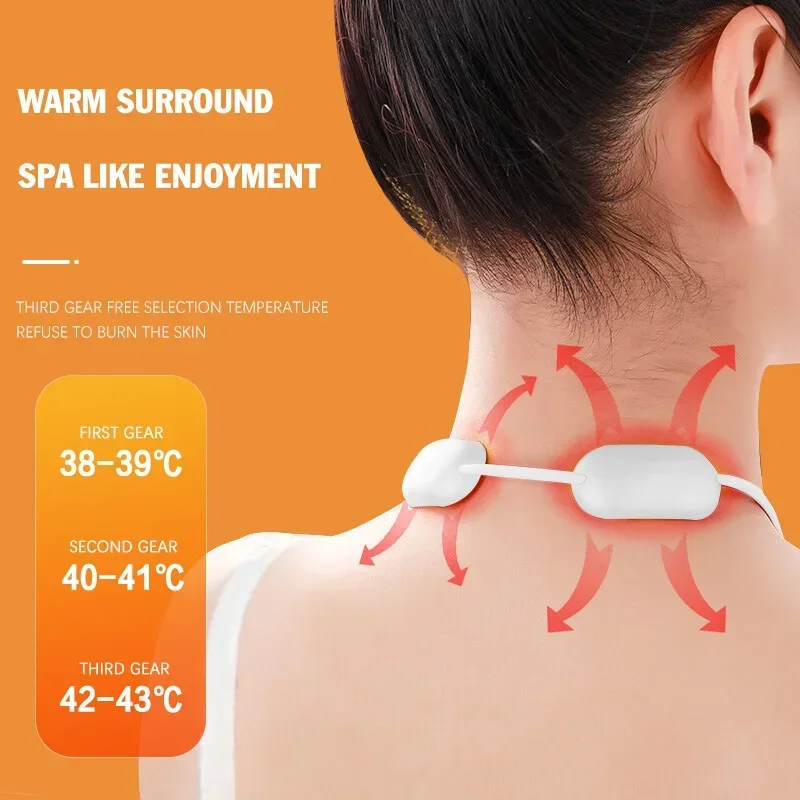 Smart Hanging Neck Cervical Spine Massager EMS TENS Pulse Heating Therapy Shoulder Pain Relief Neck Health Care Massage Tool