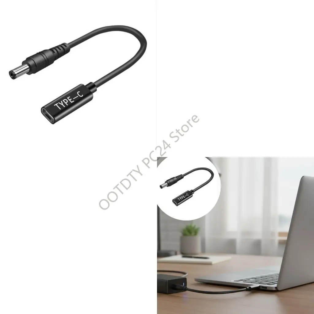 H7BA Type C to DC5.5x2.1MM Adapter 60W Output Charging Cable MultiDevice Support