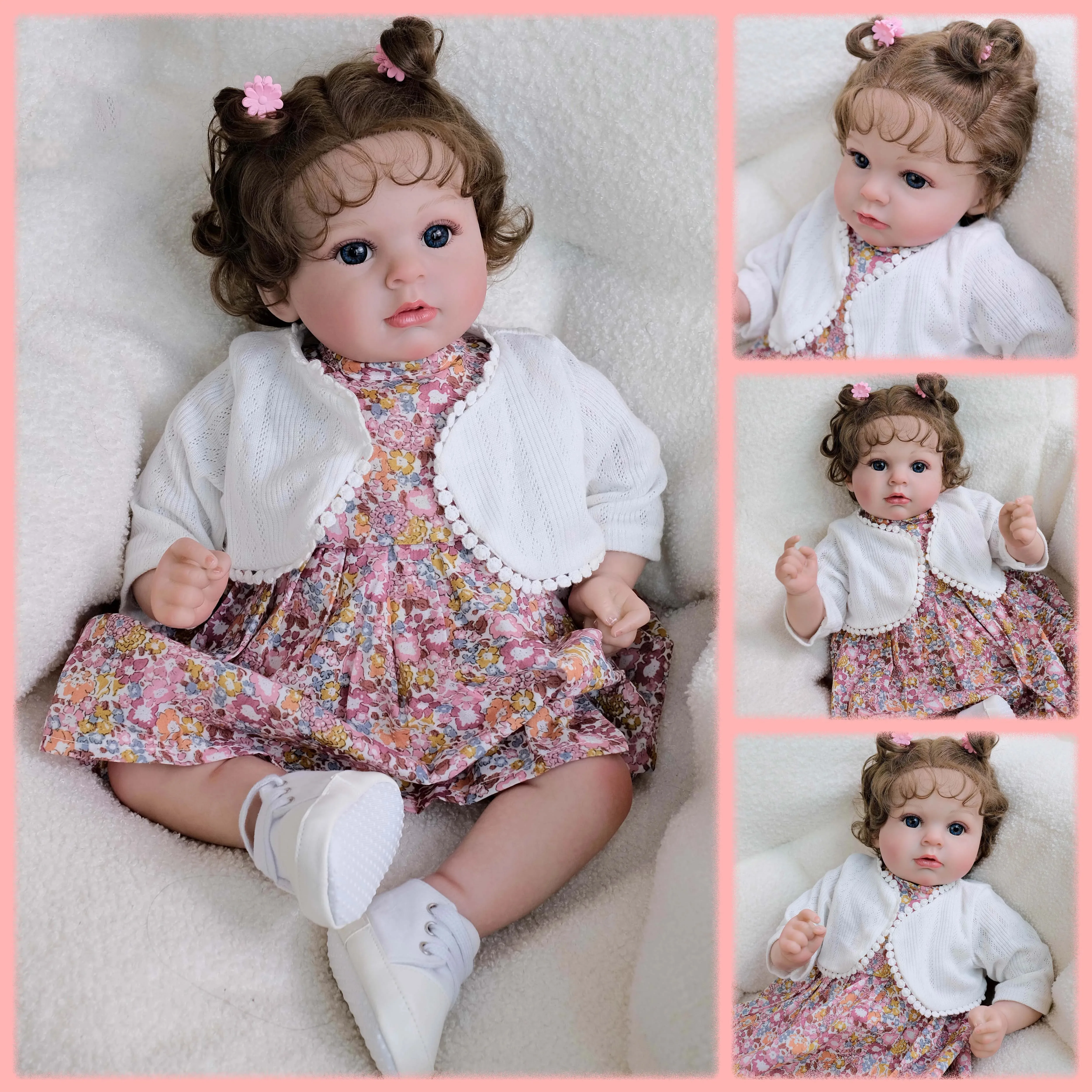 Arianna Corpo in cotone morbido Baby 50CM Realistica bambola rinata Strati multipli Pittura Pelle 3D Vene visibili Capelli radicati a mano