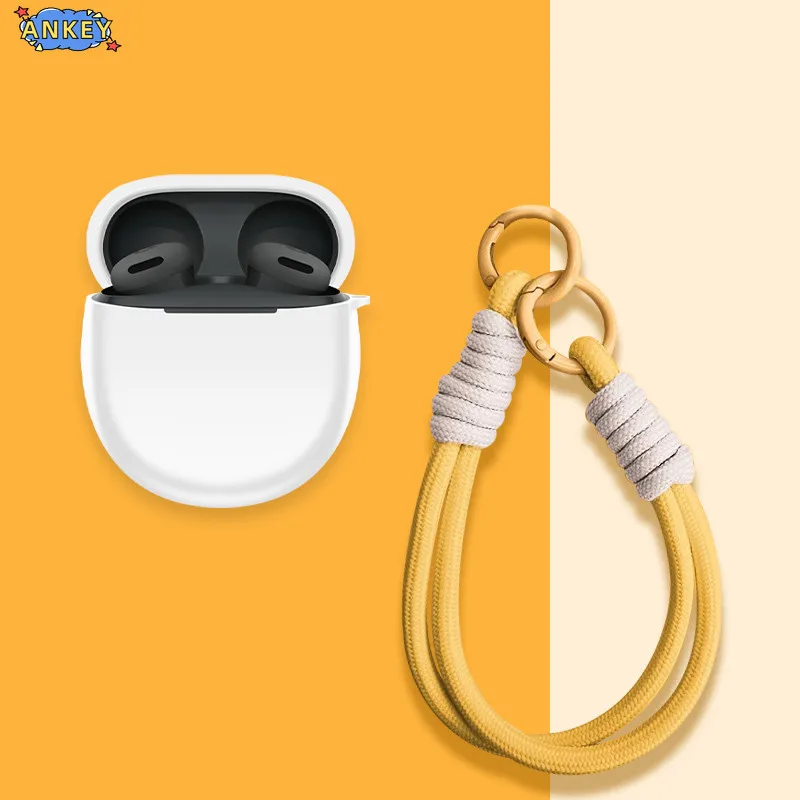 حافظة لهاتف Google Pixel Buds 2a حافظة من السيليكون الناعم المقاوم للخدش مع حبل حلقة تسلق #2