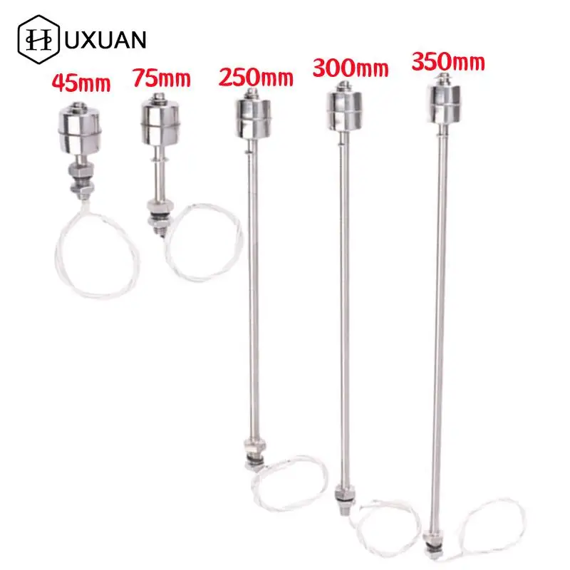 45/75/250/300/350mm Stainless Steel Float Switch Tank Liquid Water Level Sensor Double Ball Float Switch Tank Pool Flow Sensors