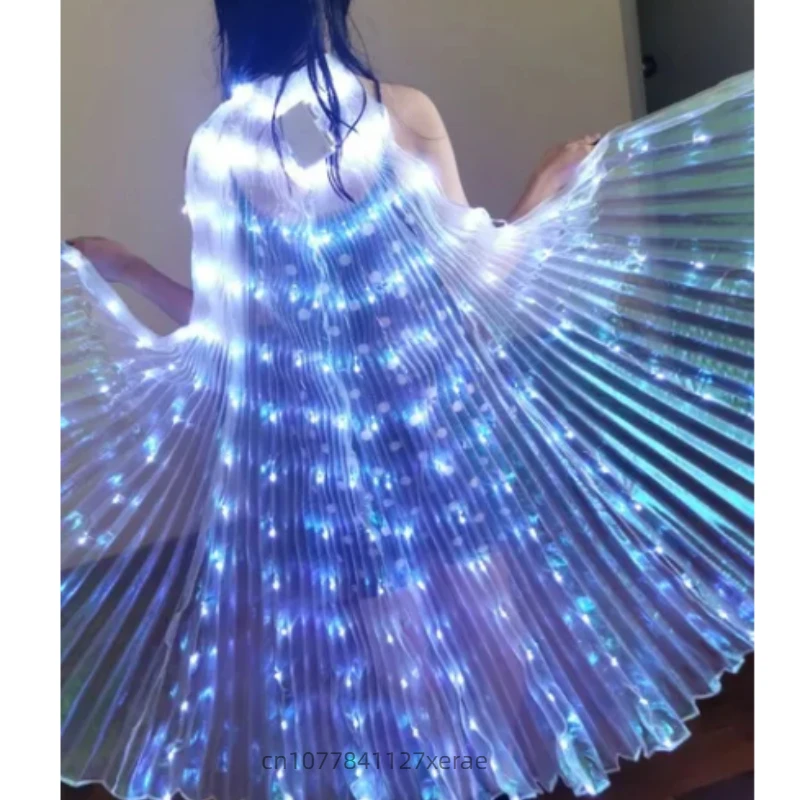 LED lichtgevende vlindervleugels, podiumvoorstelling buikdans mantel prestatiekostuum, bar prop kinderen engel dansvleugels