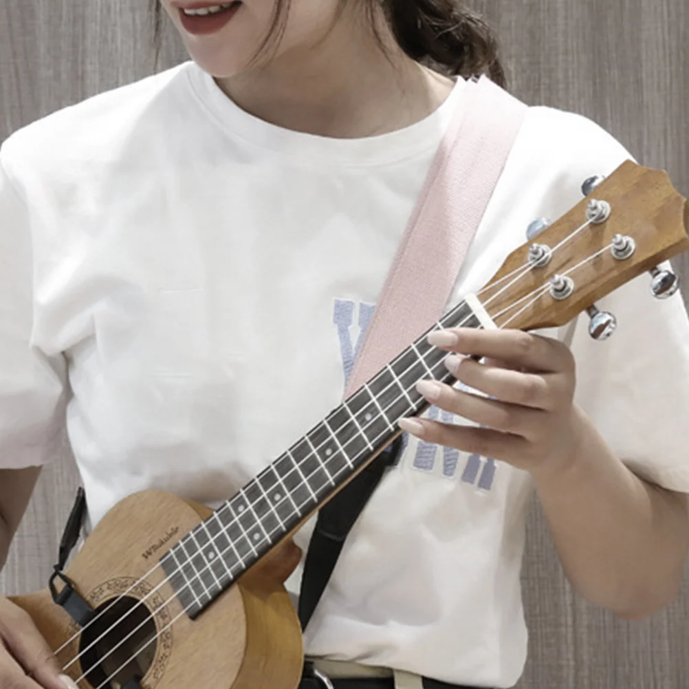

Adjustable Button Type Ukulele Strap Durable Simple Color Stylish Shoulder Belt Lightweight Practical Musical Instrument