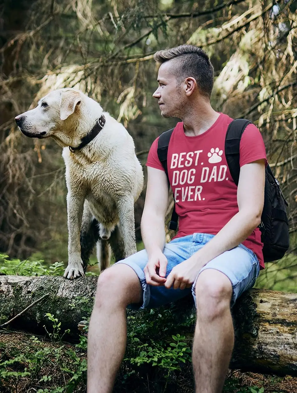 Best Dog Dad Ever T-Shirt Funny Fathers Day Sarcastic Graphic Puppy Tee T Shirt