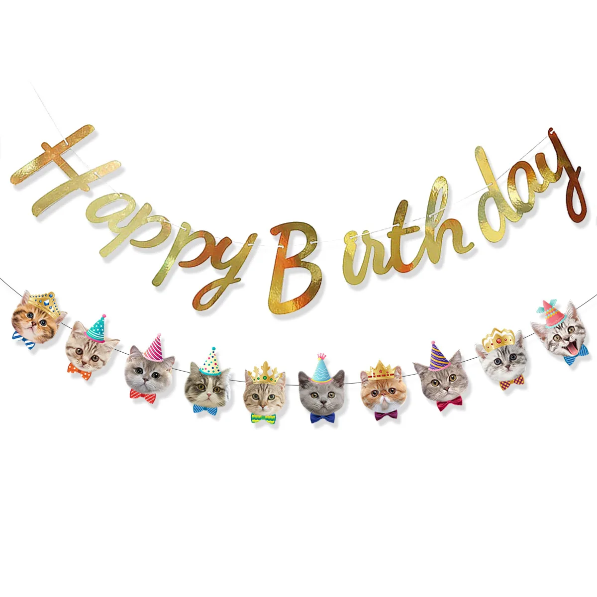 Katzenpfoten-Banner zum Geburtstag, zum Aufhängen, für Haustier-Thema, erste Party, Babyparty, Kindergarten-Dekoration – Detail 2