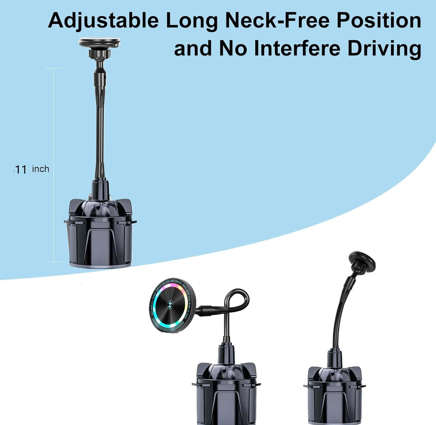 15W Magnetic Maxsafe Car Charging Cradle Heavy Duty Magnetic Cup Holder For Magsafe iPhone Samsung S23 Ultra Wireless Charger - náhled 3