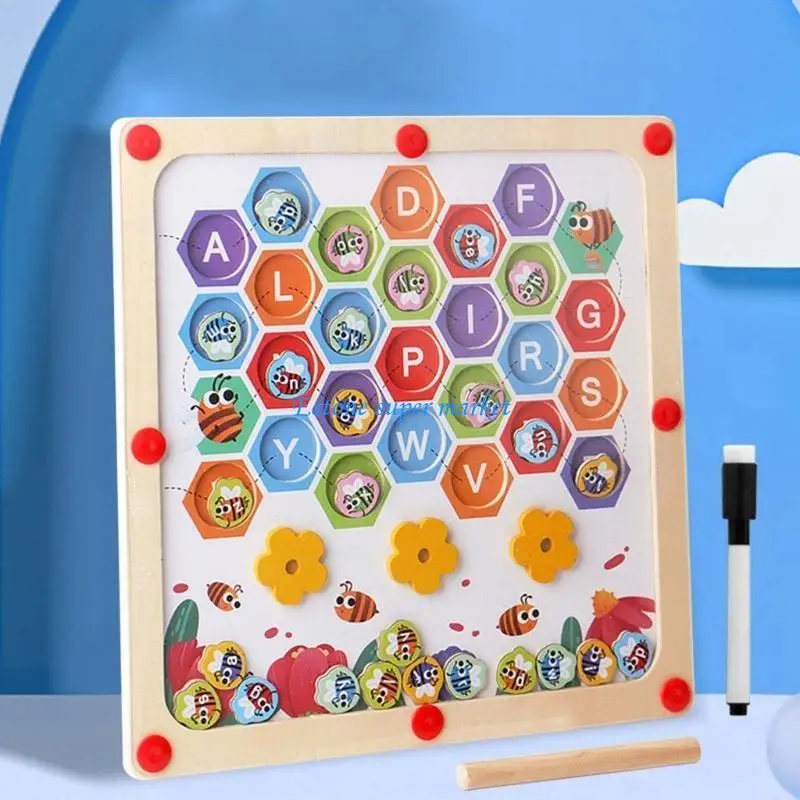 090B لعبة المهارات الحركية الدقيقة للأطفال، لعبة مطابقة الحروف الخشبية، لعبة هدية تعليمية لمرحلة ما قبل المدرسة للأطفال من سن 3 #4