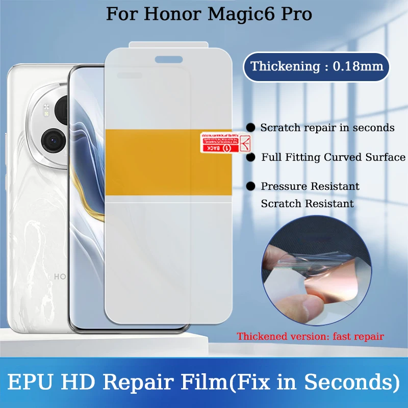 

Для Honor Magic6 5 4 Ultimate Pro Lite RSR PorscheDesign позиционирование царапины Автоматическая фиксация за секунды EPU прозрачная Гидрогелевая пленка