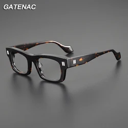 Vintage Acetate Glasses Frame Men Square Prescription Myopia Eyeglasses Frame Women 2023 Retro Luxury Brand Designer Spectacles