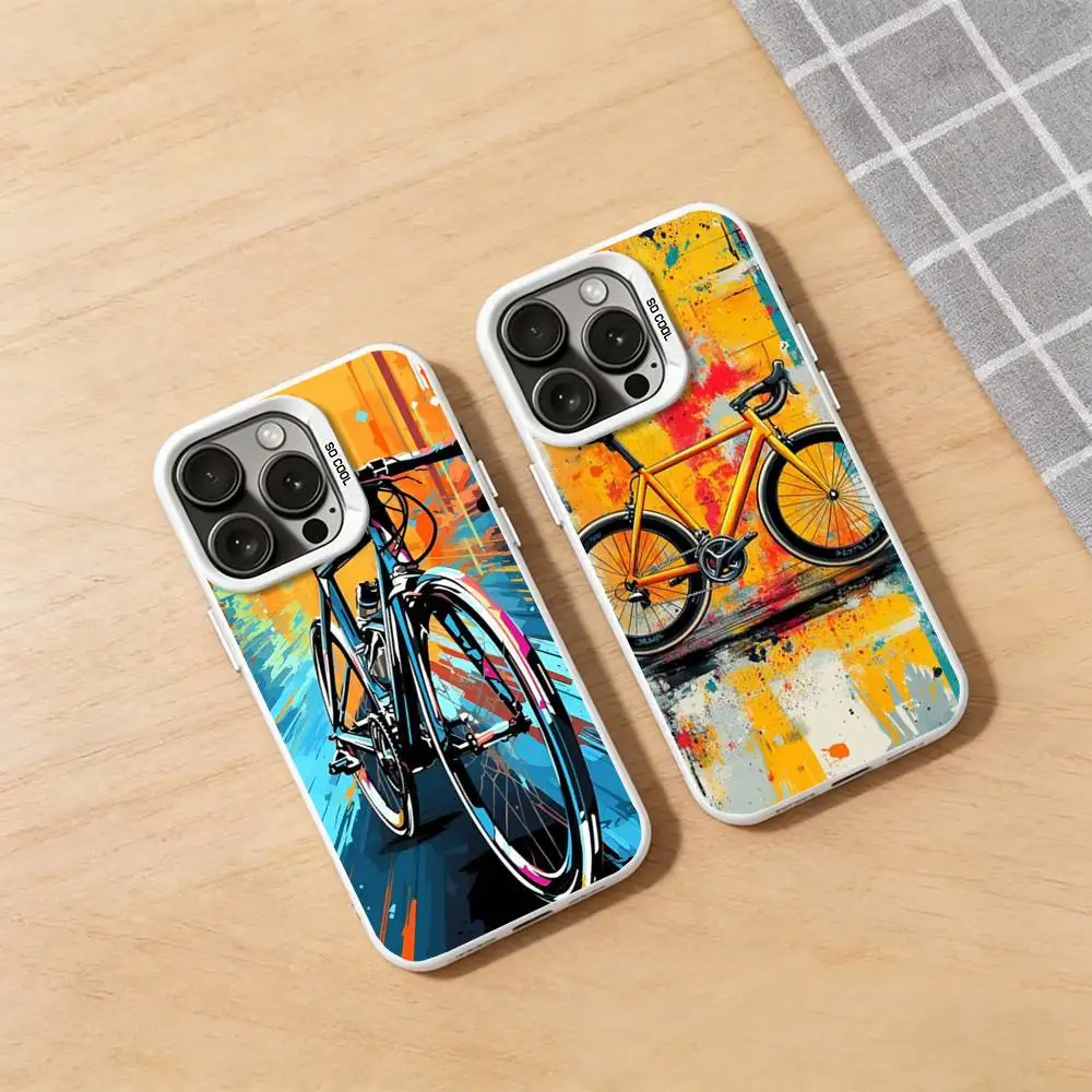 

Bicycle Bike Sport Phone Case for iPhone 17 16 Pro Plus X XS Max Air Mini 15 14 Soft Shockproof Cover