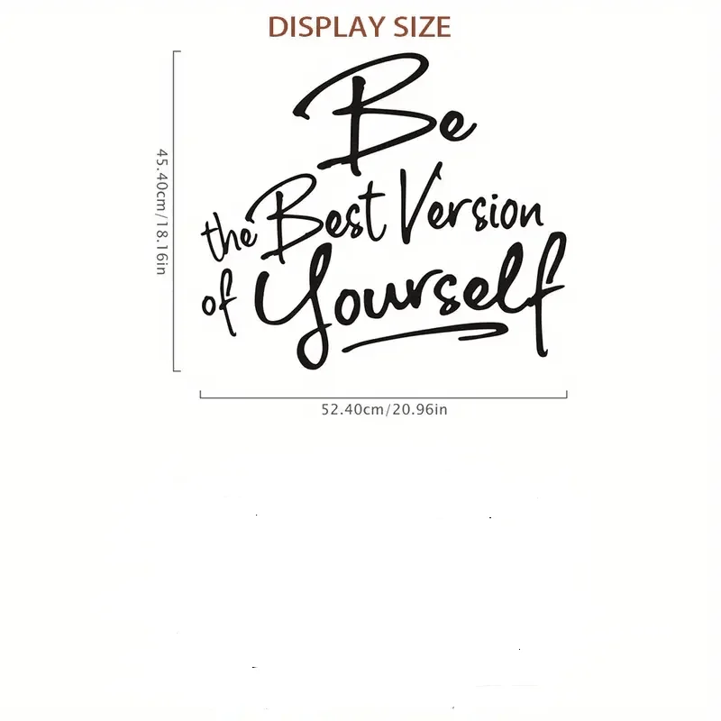 1 Wall Sticker, Be The Best Version Of Yourself, Inspirational Words, for Living Room/ Bedroom Deocor
