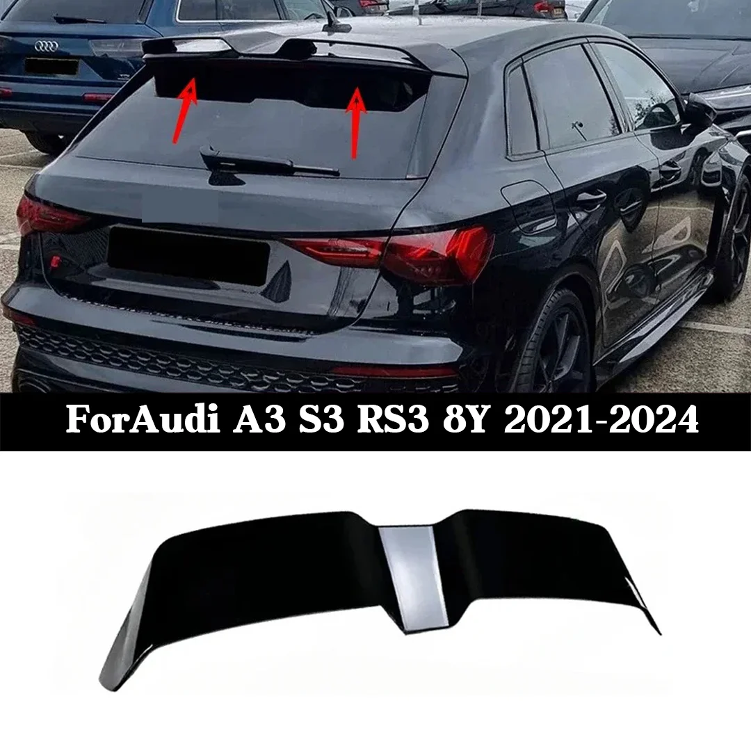 

For Audi A3 S3 RS3 8Y 2021-2024Rear Roof Spoiler, Gloss Black Trunk Lip Wing for Sportback Hatchback,Body Kit Tuning Accessories