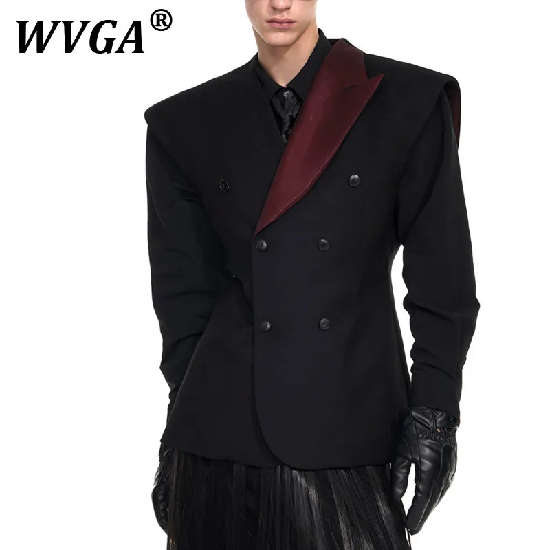 

WVGA костюм, куртки, весна-осень, новый мужской пиджак с завязкой на талии, модный дизайн, нишевый повседневный жилет без рукавов, блейзер Ins W11540