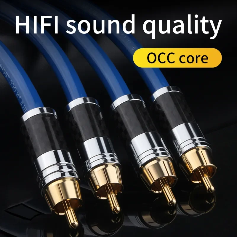 

YYAUDIO HIFI 2RCA to 2 RCA Audio Cable Gold-Plated 7N OOC RCA Audio Cable for Home Theater DVD TV Amplifier CD Soundbox