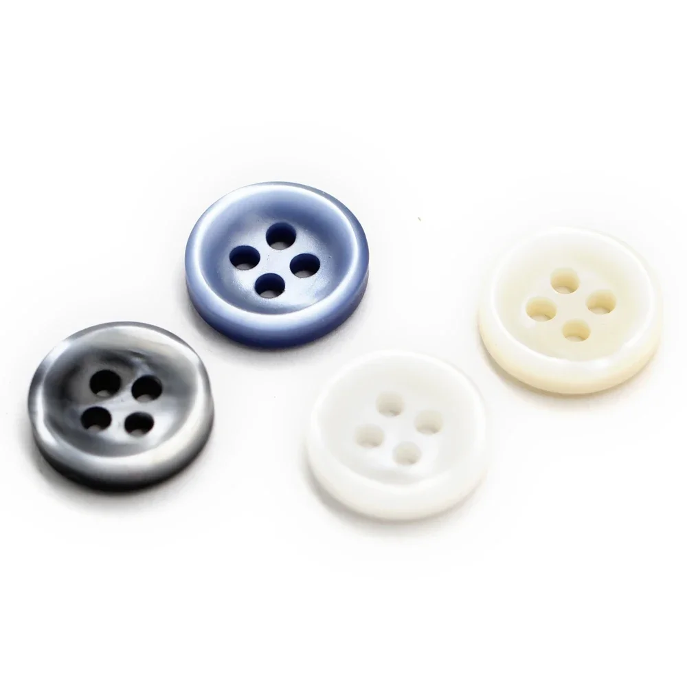 HENGC 4 Holes Cute Kids Shirt Resin Buttons For Clothing Small Blouse Polo Cuff Collar Beige White Blue Handmade Decorations