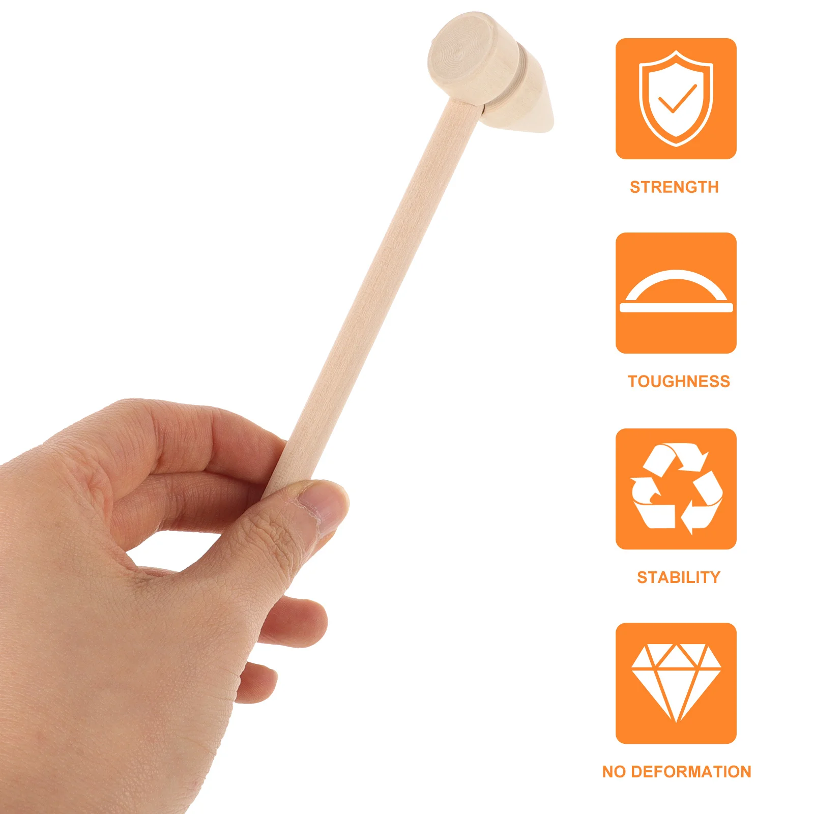 5 قطع مطرقة خشبية صغيرة خفيفة الوزن ومتينة بحواف ناعمة للتدريب على ممارسة ألعاب الدعامة أداة مطرقة صغيرة